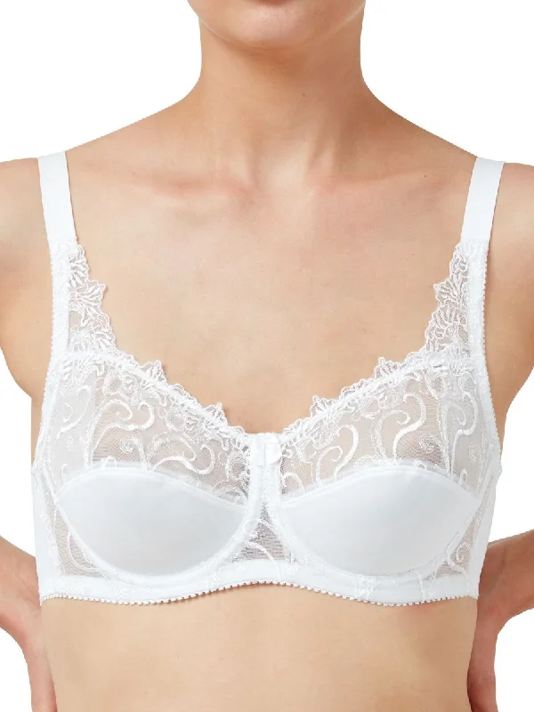 Underwired Mesh Bra - White