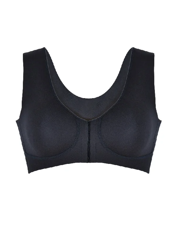 Wellness Front Fastening Soft Cup Bra - Black