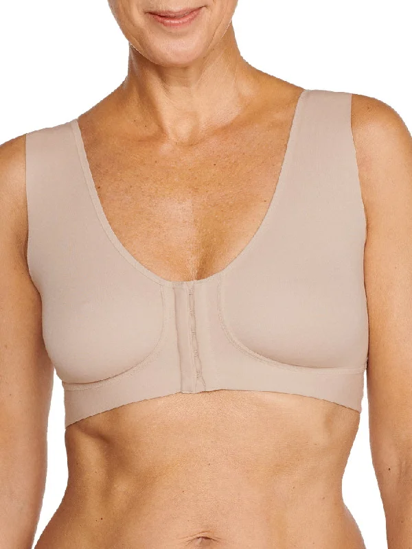 Wellness Front Fastening Soft Cup Bra - Light Beige