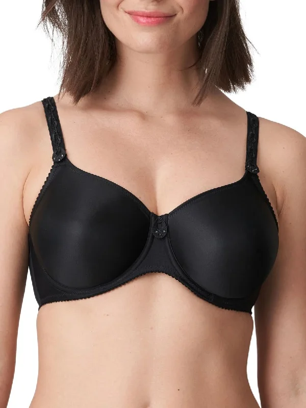 Satin Non Padded Full Cup Bra - Black