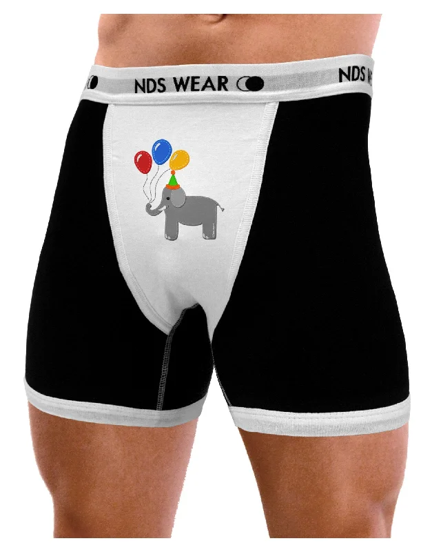 Cute Elephant with Balloons Mens Boxer Brief Underwear