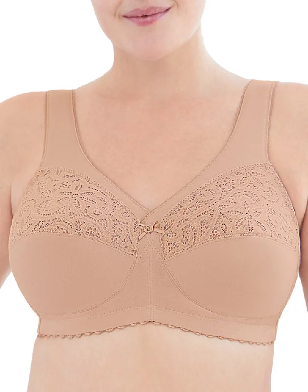 Glamorise Women's Magic Lift Cotton Full Figure Support Bra Cafe 1001