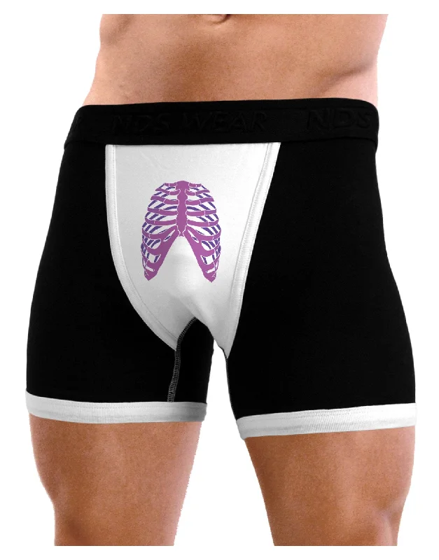 Human Purple Skeleton Bones Ribcage Mens Boxer Brief Underwear