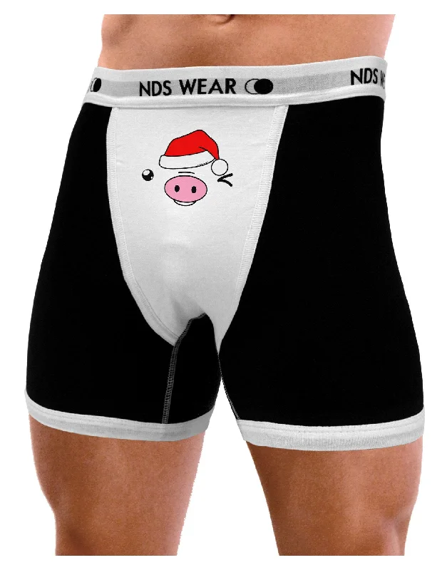 Kyu-T Face Oinkz Santa Hat Boy Pig Mens Boxer Brief Underwear