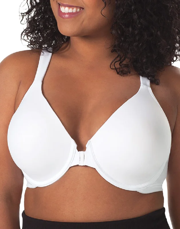 Leading Lady Brigitte Racerback Seamless Front Closure Underwire Bra White 5415