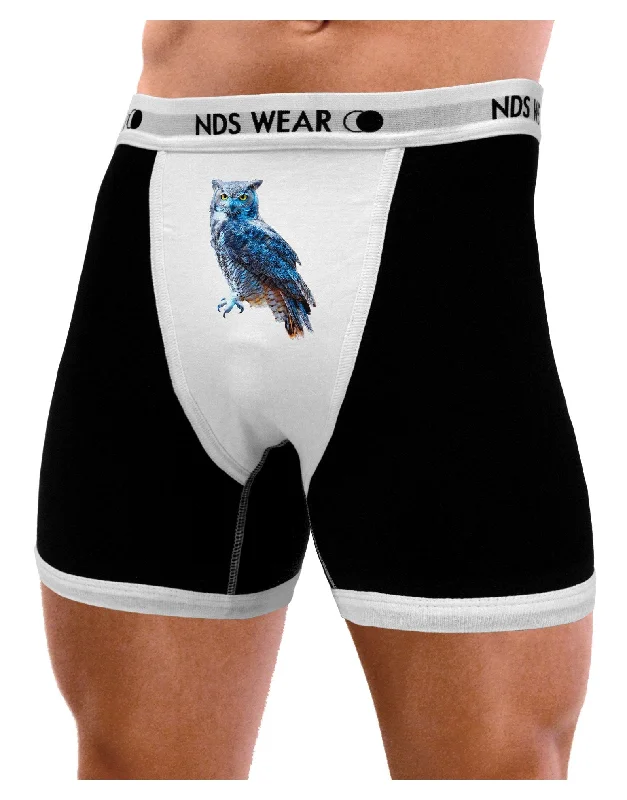 Colorful Great Horned Owl Mens Boxer Brief Underwear