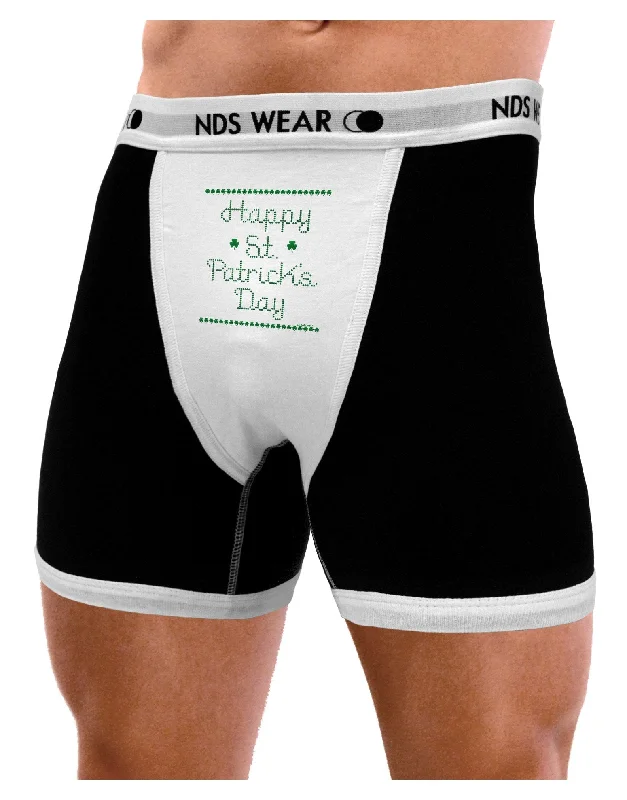 Happy St Patricks Day Clovers Mens Boxer Brief Underwear