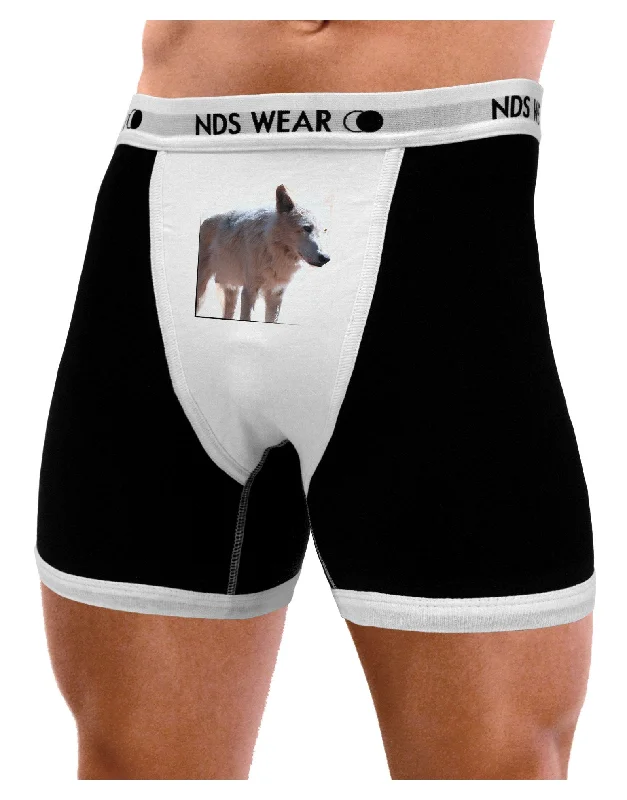 Magnificent Full White Wolf Mens Boxer Brief Underwear