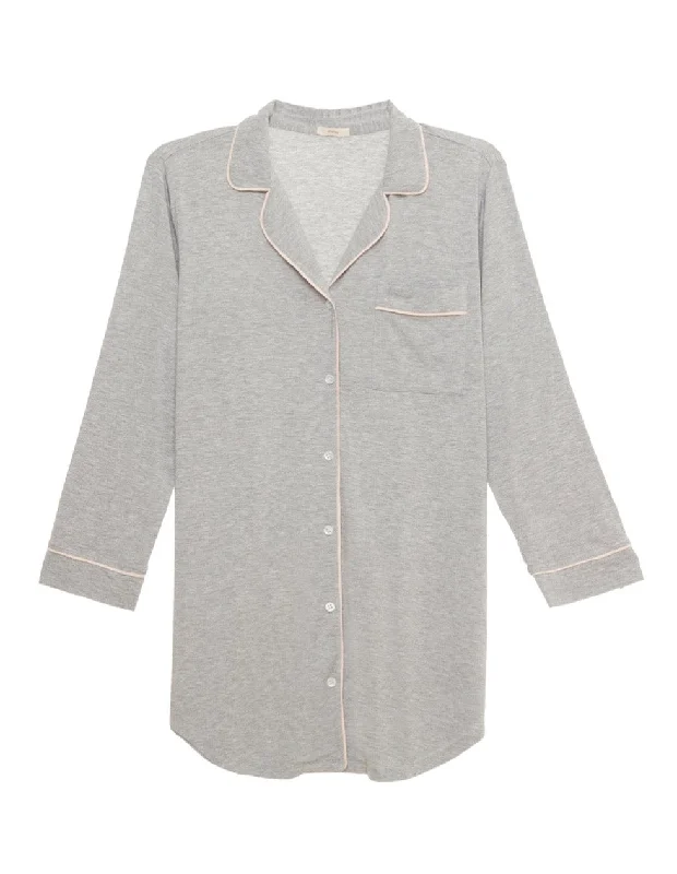 Eberjey Giselle Night Shirt - Heather Grey