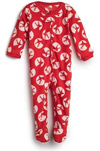 Elowel Baby Girls Footed Reindeer Pajama Sleeper Fleece (Size 6M-5Years)