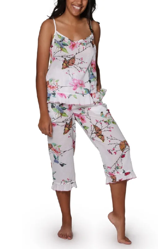 Floral Cotton Pajama Set with Criss Cross Straps