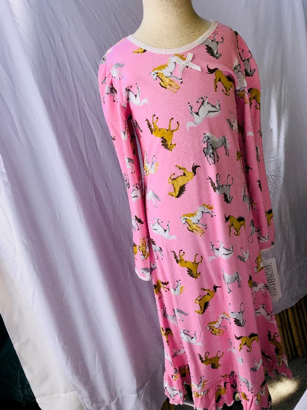 Girls Puffed Sleeved Nightgown - Horse Print