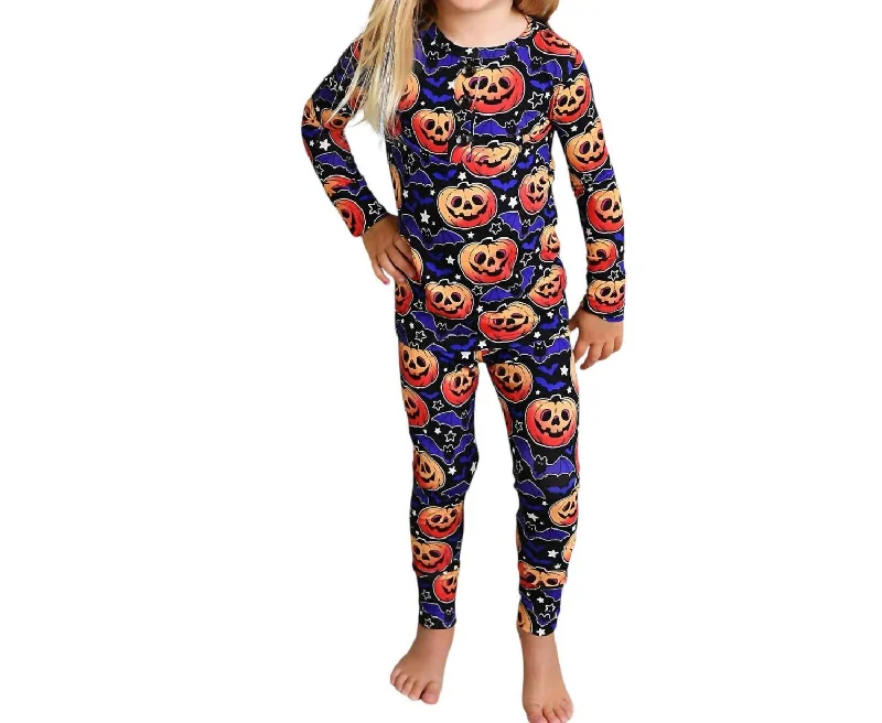 Kids Edward Two Piece Bamboo Pajamas In Sleepies Halloween