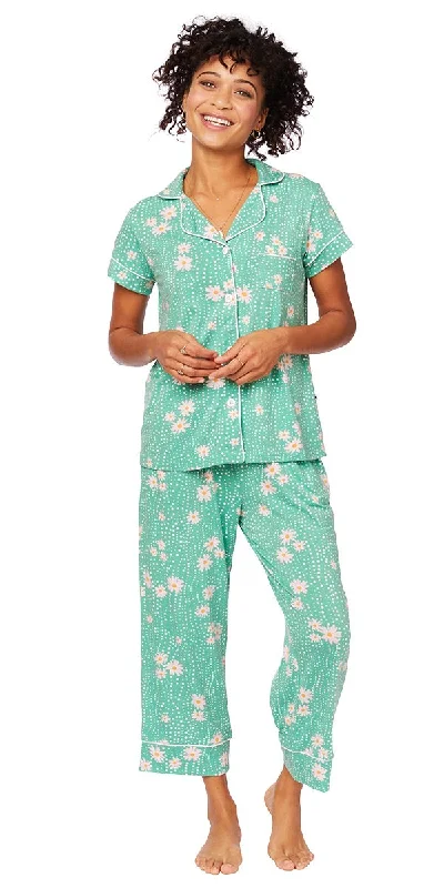 Capri Pant Pajama Set - Lazy Daisy Green