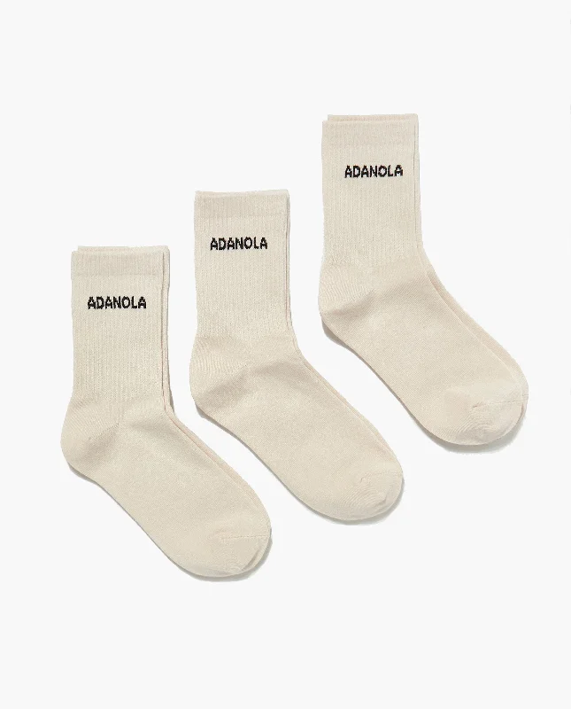 3 Pack Socks - Cream