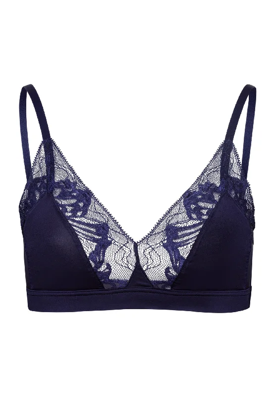 Eva Lace-Trim Soft Cup Bra | Evening Blue 70916-2621