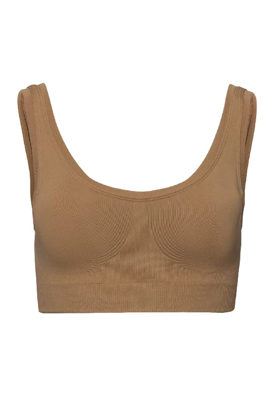 Touch Feeling Crop Top Padded | Walnut 71806-2821