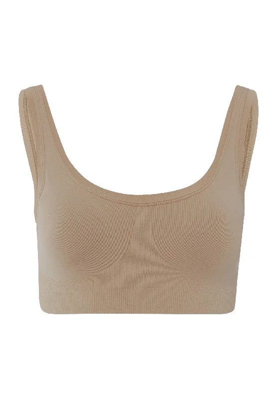 Touch Feeling Crop Top Padded | Deep Taupe 71806-2828