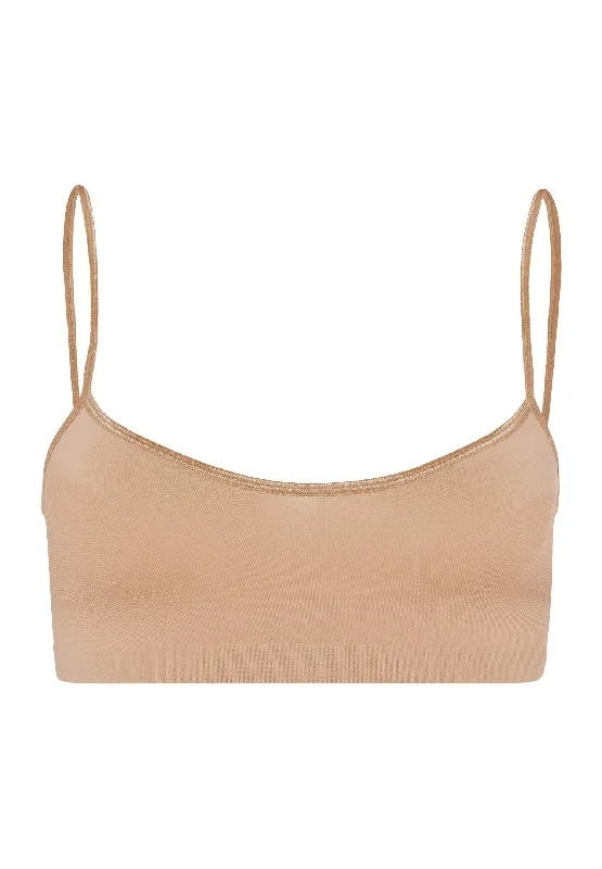 Touch Feeling Spaghetti Crop Top | Beige 71824-274