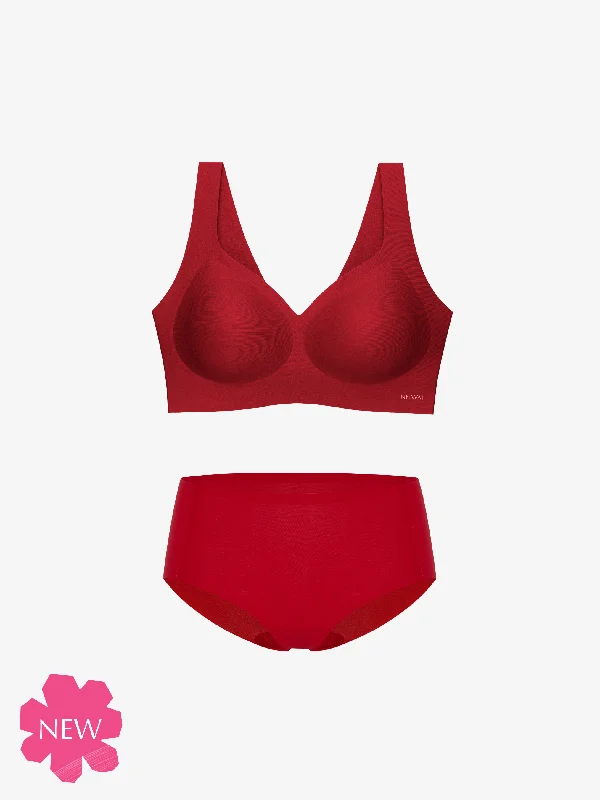 Barely Zero Plunge Bra Red Gift Set