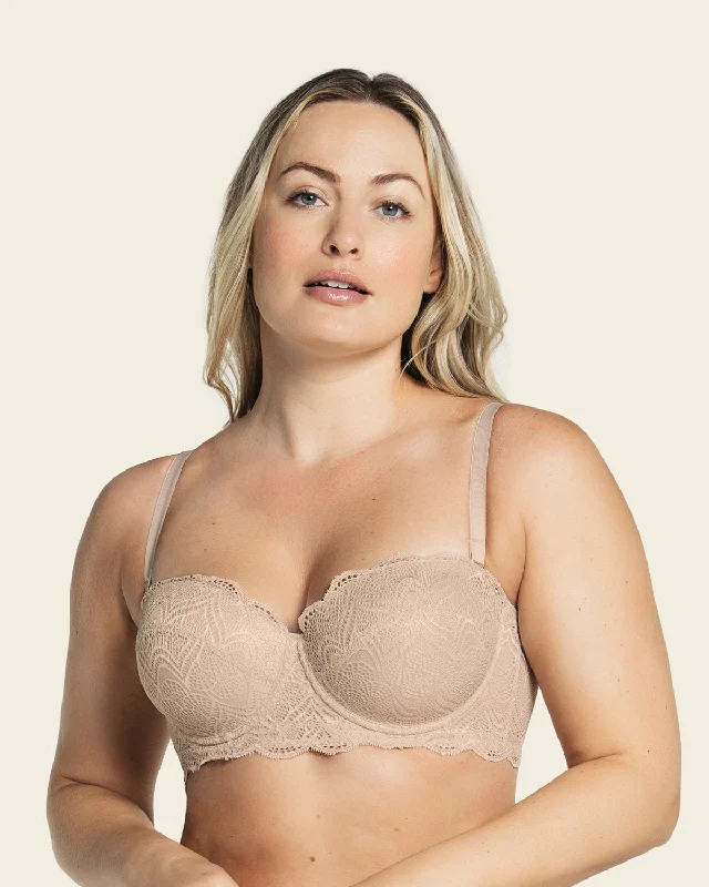 Convertible Balconette Lace Push Up Bra