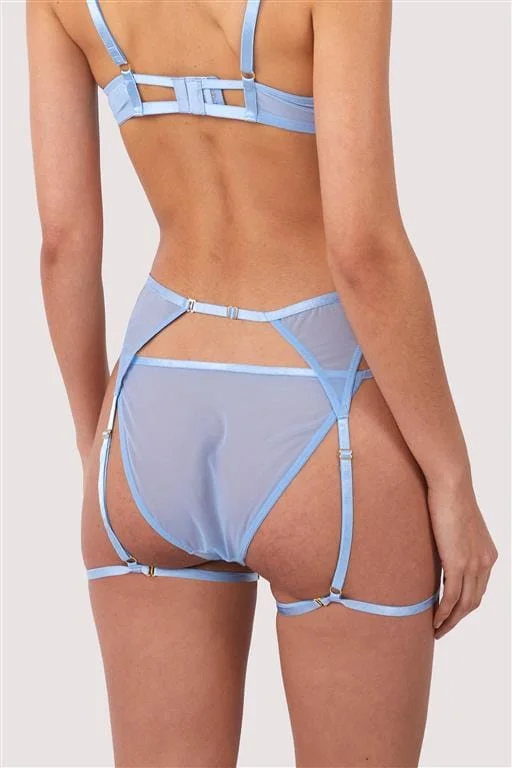 Cora Blue Mesh & Trim Cut Out Suspender