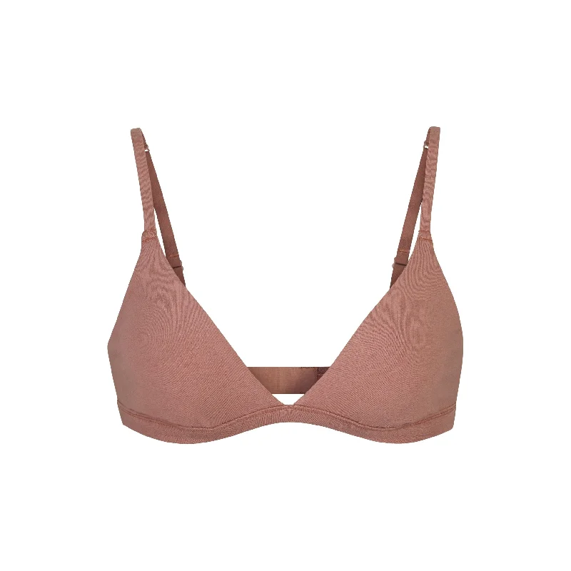 COTTON JERSEY TRIANGLE BRALETTE | ROSE CLAY