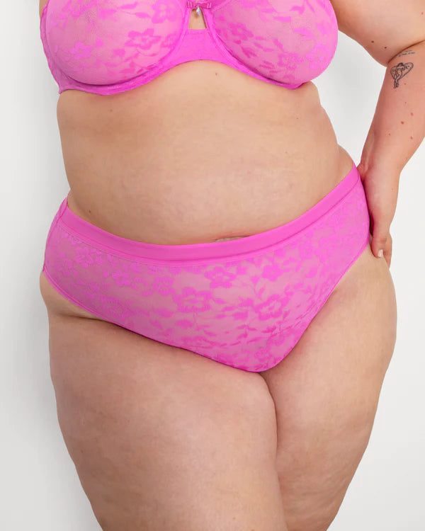 Curvy Couture Lace HIgh Cut Brief