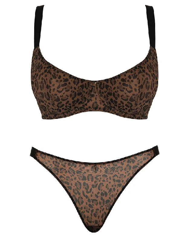 Curvy Kate Cool Cat Scooped Multiway Balcony Bra Leopard Brown