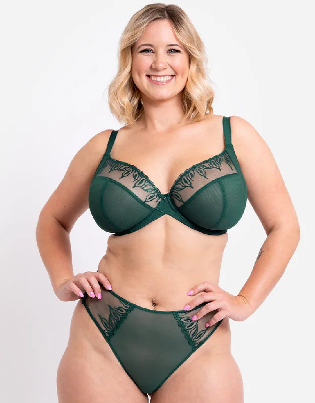 Curvy Kate Flare Full Plunge Side Support Multiway Bra Emerald Sparkle