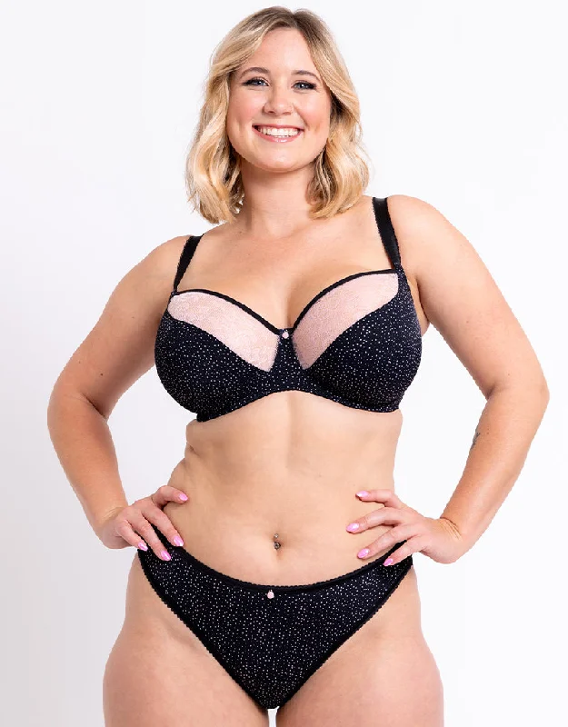 Curvy Kate Moody Bloom Balcony Bra Black/Pink