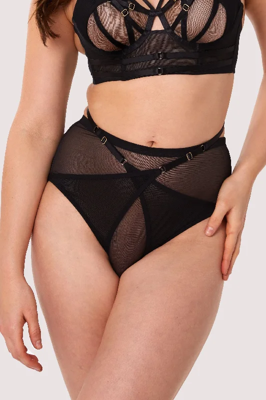 Eddie Black Crossover Wrap High Waist Brief