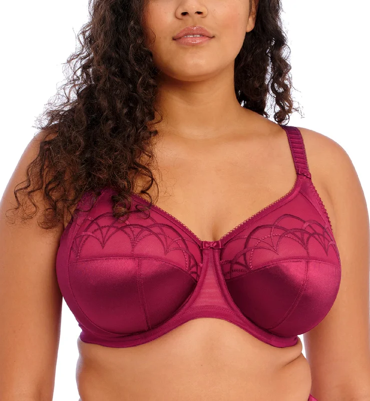 Elomi Cate Embroidered Full Cup Banded Underwire Bra (4030) - Berry