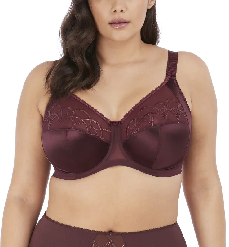 Elomi Cate Embroidered Full Cup Banded Underwire Bra (4030) - Raisin