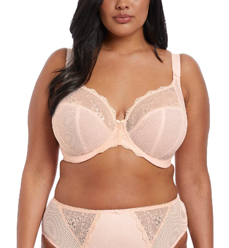 Elomi Charley Banded Stretch Lace Plunge Underwire Bra (4382) - Ballet Pink