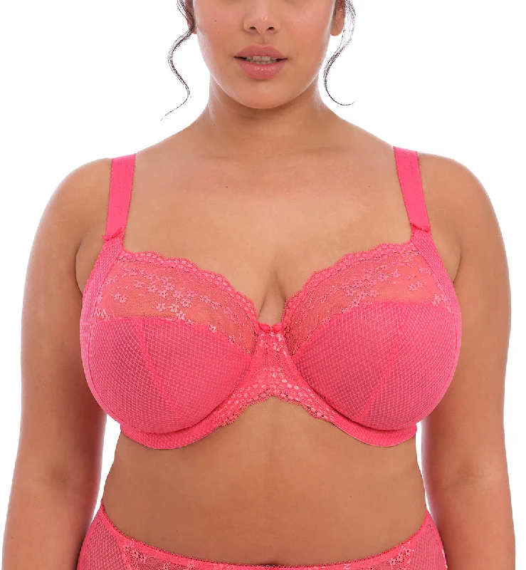 Elomi Charley Banded Stretch Lace Plunge Underwire Bra (4382) - Honeysuckle