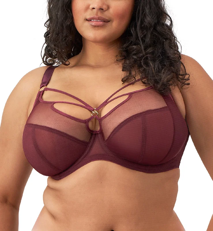 Elomi Sachi Banded Plunge Underwire Bra (4350) - Cabernet