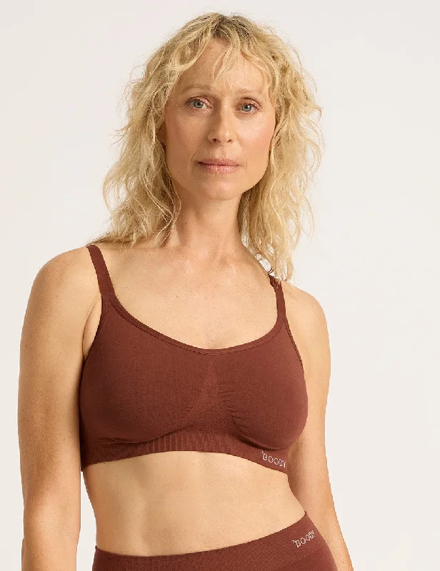 Full Bust Wireless Bra - Rust