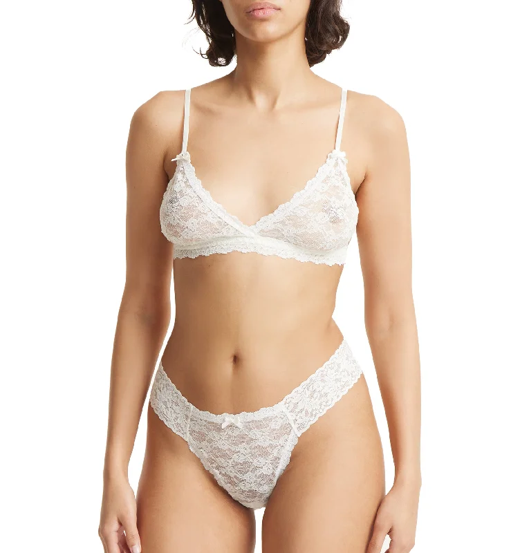 Hanky Panky Wedding Night Original Rise Thong and Bralette Set (9C183SBX22) - Light Ivory