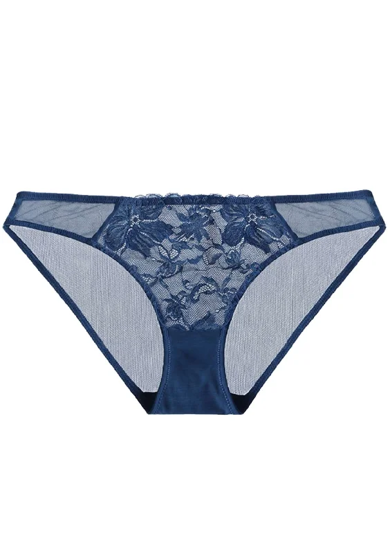 HSIA Breathable Sexy Lace Dark Blue Bikini Underwear