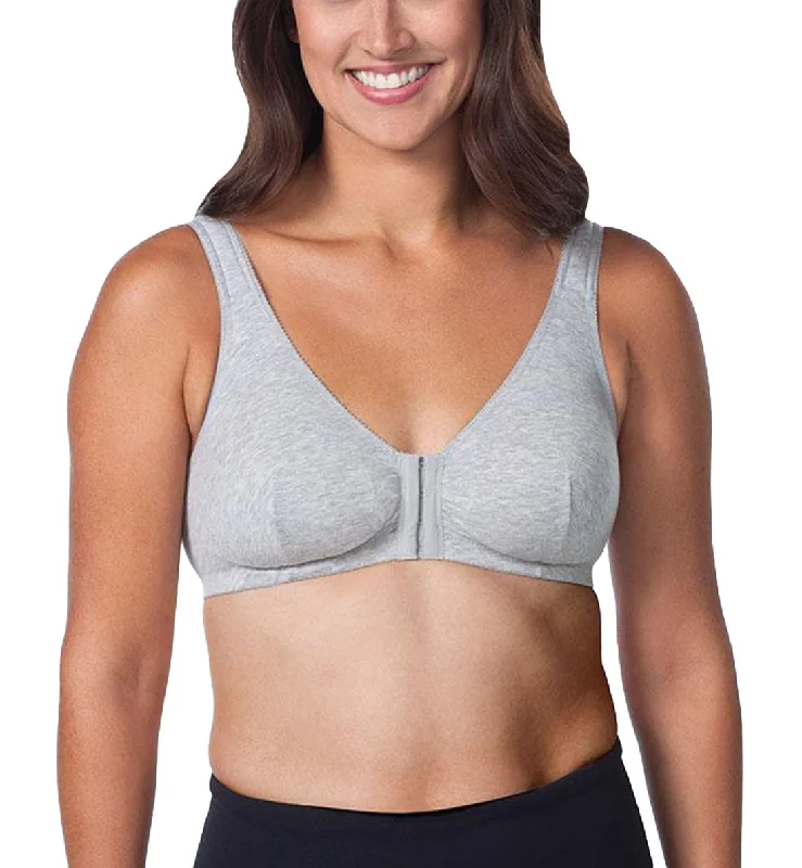 Leading Lady Meryl Cotton Front Closure Bra (110) - Heather Grey