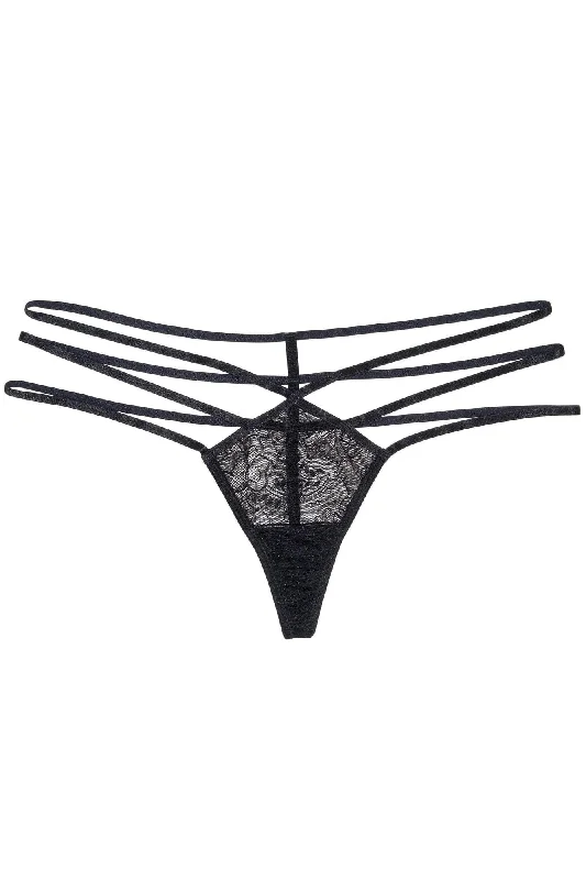 Wolf & Whistle Lulu black lace strappy thong