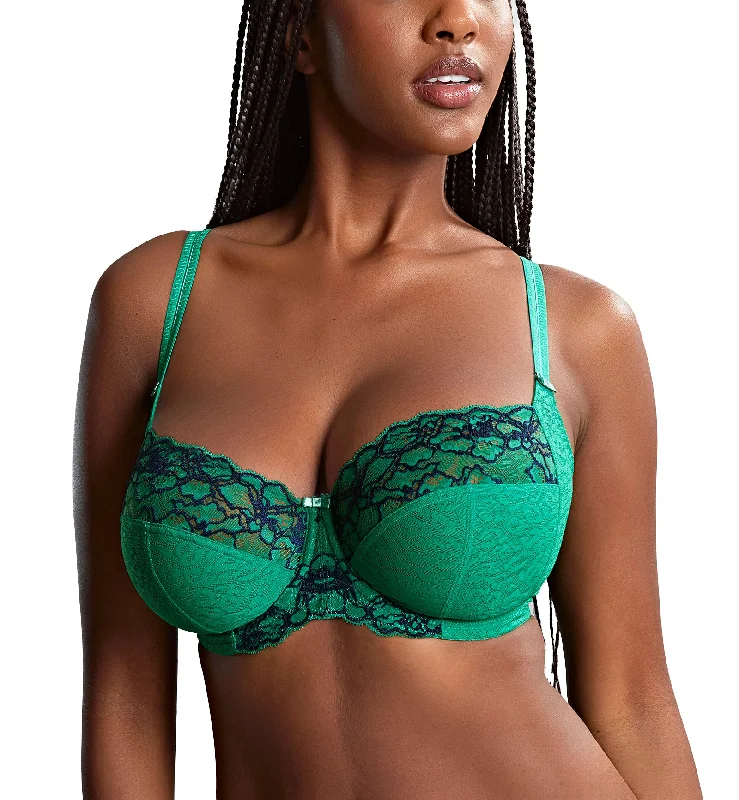 Panache Envy Balcony Underwire Bra (7285) - Emerald Leopard