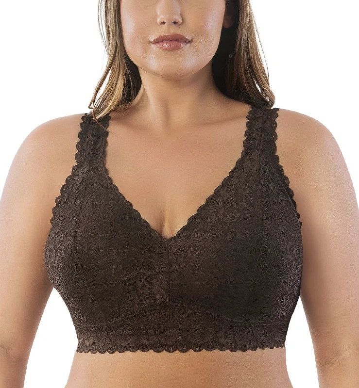 Parfait Adriana Banded Stretch Lace Wireless Bralette (P5482) - Deep Nude