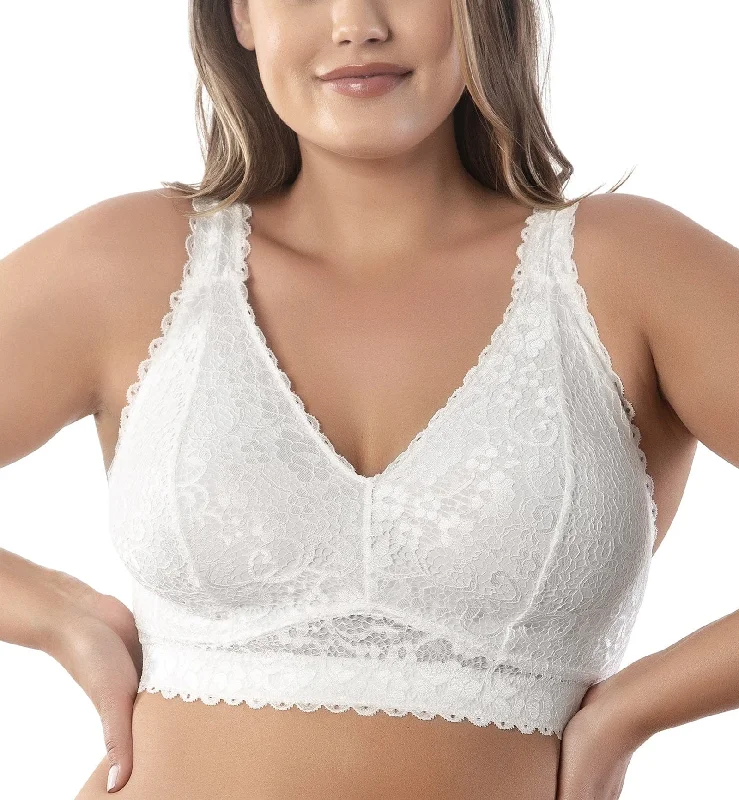 Parfait Adriana Banded Stretch Lace Wireless Bralette (P5482) - Pearl White