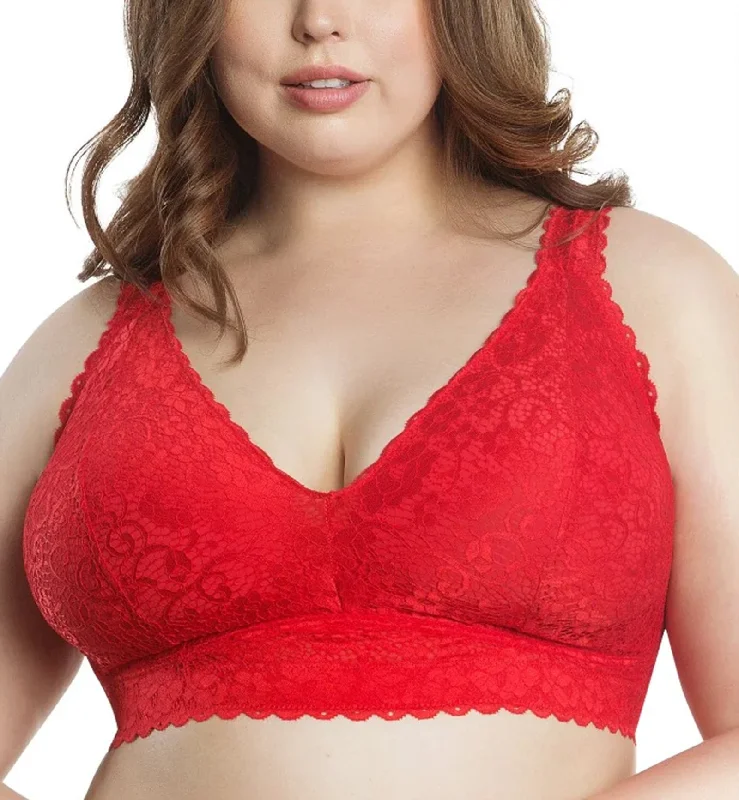 Parfait Adriana Banded Stretch Lace Wireless Bralette (P5482) - Racing Red