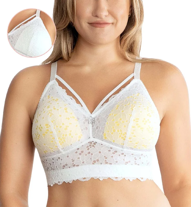 Parfait Mia Daisy Wire-Free Longline Bralette (P6142) - Pearl White