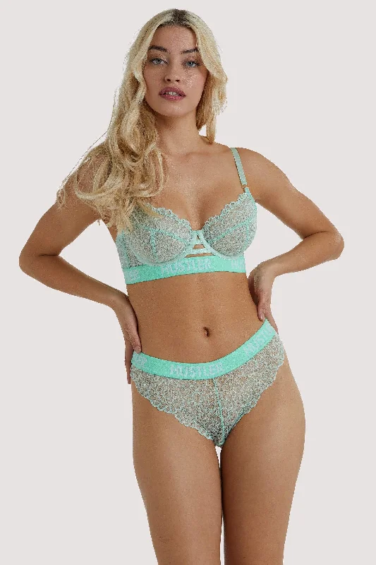 Branded Mint Lace Brief