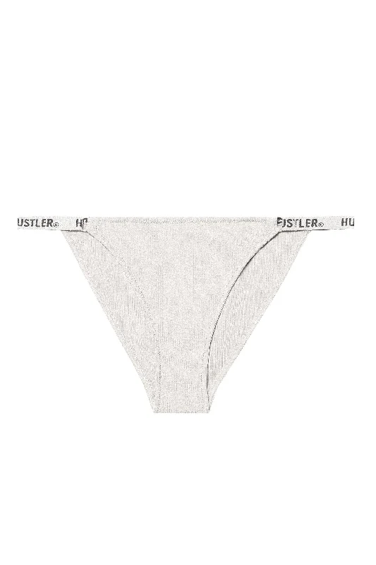 Hustler Branded Ribbed Tanga Brief Ivory