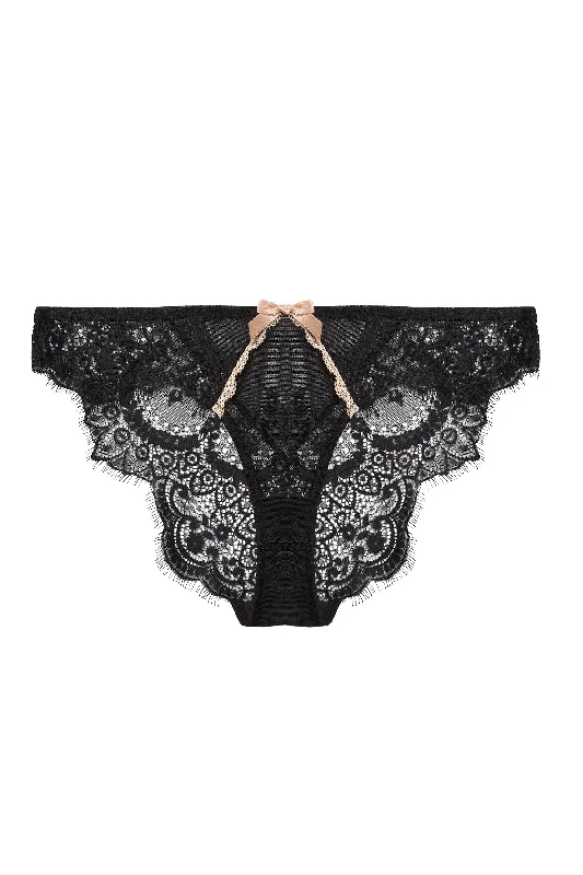 Caresse Black Lace Mesh Brief